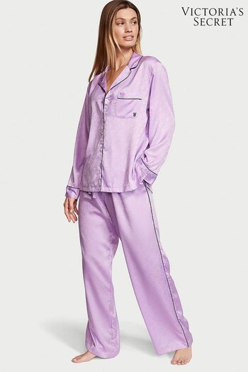 Victoria's Secret Unicorn Purple Satin Long Pyjamas (Q42247) | £69