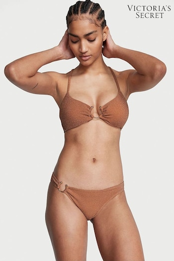 Victoria's Secret Toasted Sugar Brown Cross Over Shimmer Swim Bikini Top (Q42248) | £35