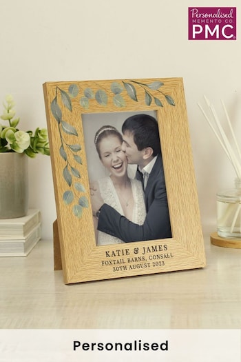 Personalised Botanical 6x4 Wooden Photo Frame by PMC (Q42285) | £12