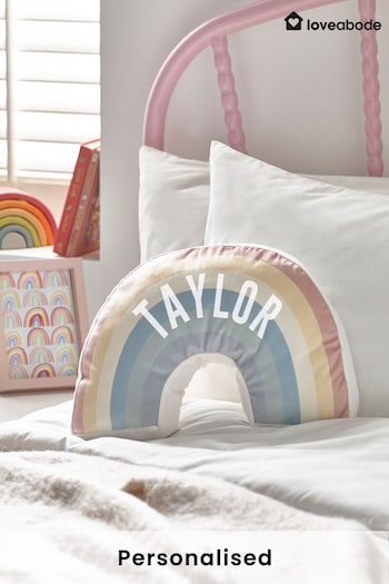Personalised Kids Rainbow Shape Cushion by Love Abode (Q42390) | £21