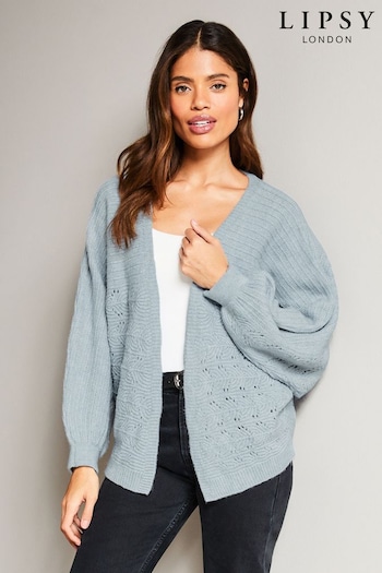 Lipsy Blue Long Sleeve Batwing Knitted Cardigan (Q42437) | £44