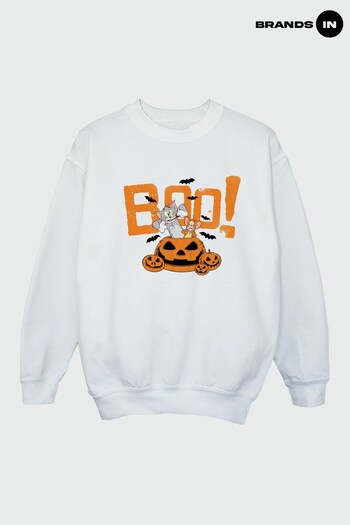 Brands In White Tom & Jerry Boo Girls White Sweatshirt (Q42451) | £24