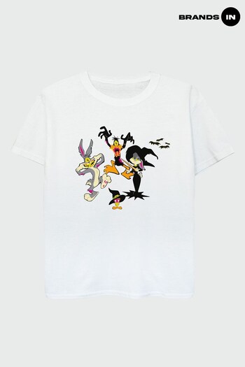 Brands In White Looney Tunes Halloween Friends Girls White T-Shirt (Q42455) | £17