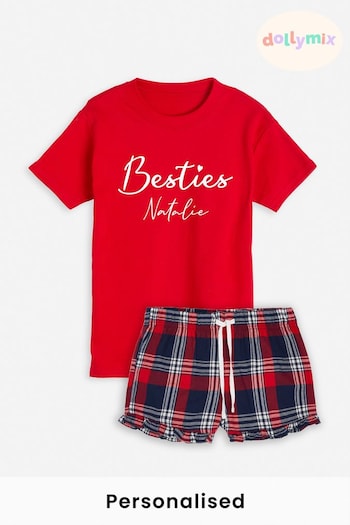 Personalised Besties Pyjama Shorts Set by Dollymix (Q42457) | £29