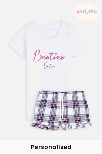 Personalised Besties Pyjama Shorts Over Set by Dollymix (Q42458) | £29