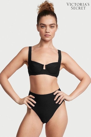 Victoria's Secret Black Fishnet High Waisted Swim Bikini Bottom (Q42502) | £25