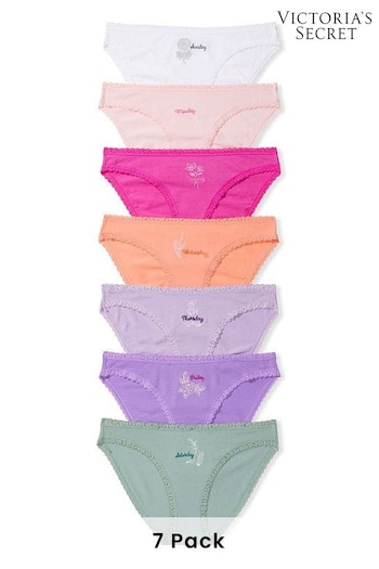 Victoria's Secret White/Pink/Orange/Purple/Green Bikini Knickers Multipack (Q42515) | £35