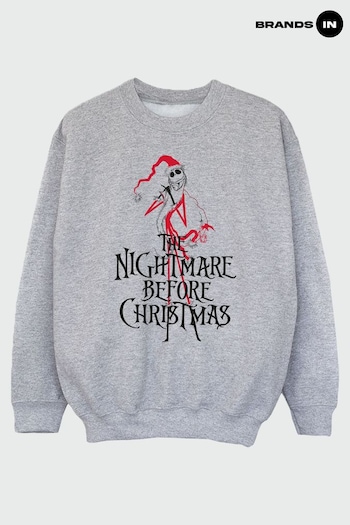 Brands In Grey Nightmare Before Christmas Santa Girls Heather Grey Sweatshirt (Q42601) | £24