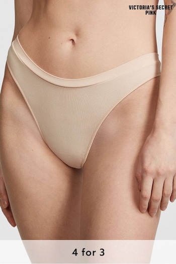 Victoria's Secret PINK Marzipan Nude Seamless Thong Knickers (Q42639) | £9