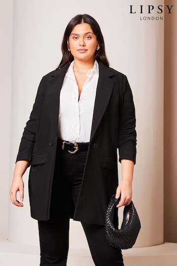 Lipsy Black Curve Jersey Ribbed Blazer (Q42770) | £45