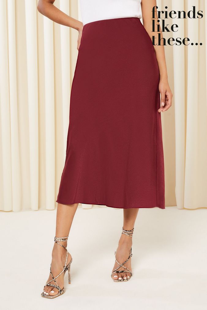 Mid length hotsell satin skirts