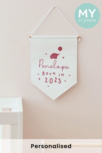 Personalised Born in 2023 Pink Wall Hanging by My 1st Years (Q42857) | £15