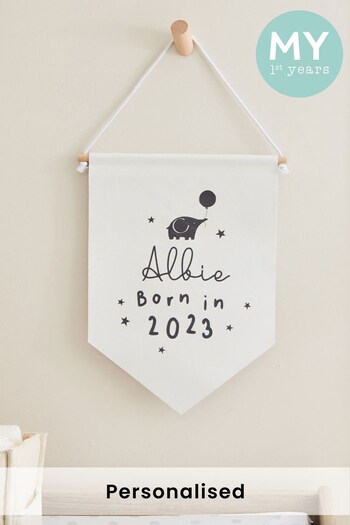 Personalised Born in 2023 Grey Wall Hanging by My 1st Years (Q42858) | £15