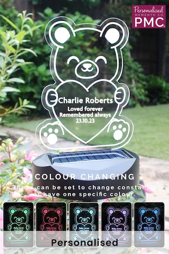 Personalised Bear Memorial Outdoor Solar Light by PMC (Q42934) | £25
