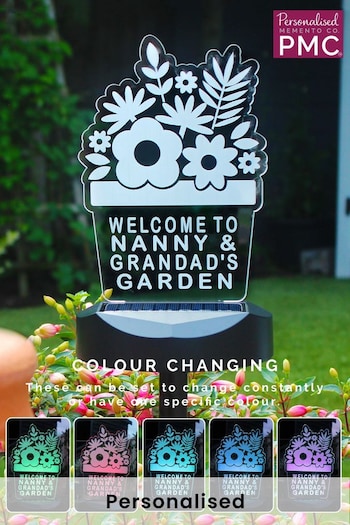 Personalised Plant Pot Outdoor Solar Light by PMC (Q42937) | £25