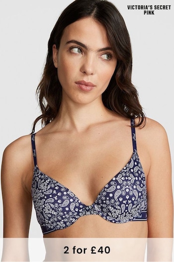 Victoria's Secret PINK Blue Bandana Push Up Bra (Q43018) | £29