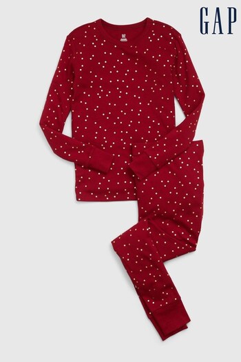 Gap Red Organic Cotton Long Sleeve Christmas Pyjama Set (Q43067) | £20