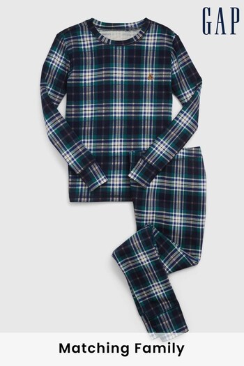 Gap Blue Check Family Christmas Kids Pyjamas (Q43074) | £20