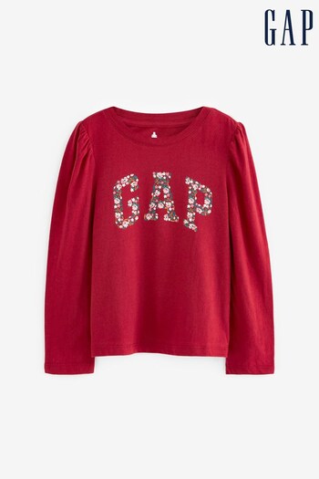 Gap Red Organic Cotton Mix and Match Puff Sleeve Graphic Crew Neck T-Shirt (Q43089) | £8