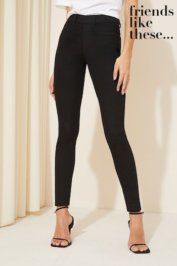 Friends Like These Black Elasticated Waist Ankle Length Jeggings (Q43124) | £23