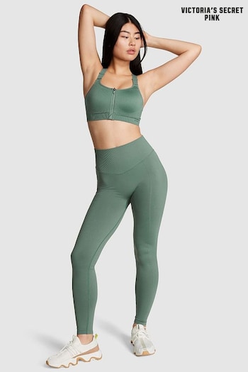 Victoria's Secret PINK Fresh Forest Green Seamless Workout Legging (Q43137) | £39