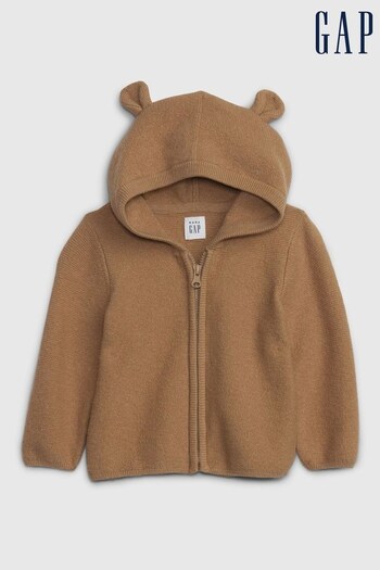 Gap Brown CashSoft Hooded Knit Zip Cardigan (Newborn - 24mths) (Q43206) | £25
