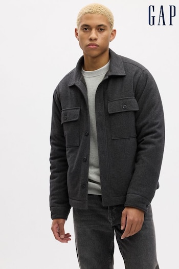 Gap Grey Fleece Lined Front Pocket Jacket (Q43210) | £65