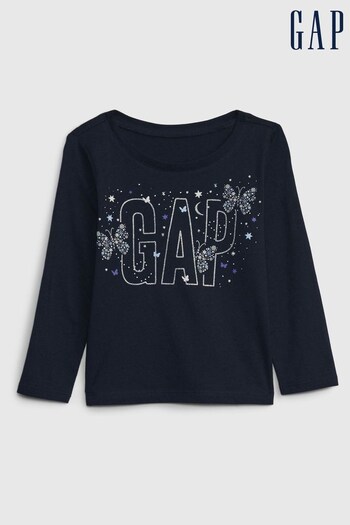 Gap Blue Graphic Crew Neck Long Sleeve T-Shirt (Q43231) | £8