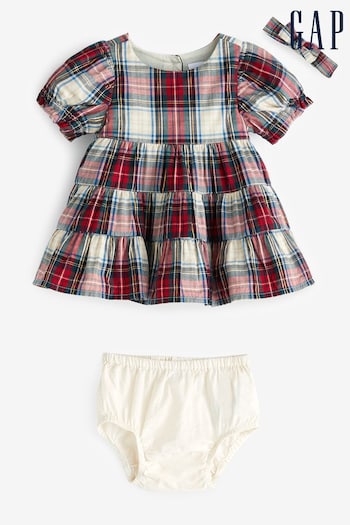Gap Red Short Sleeve Plaid Baby Dress (Newborn - 24mths) (Q43237) | £35