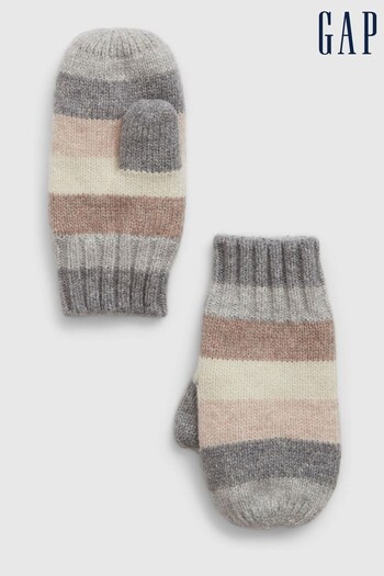 Gap Grey Knit Stripe Mittens (Q43242) | £12