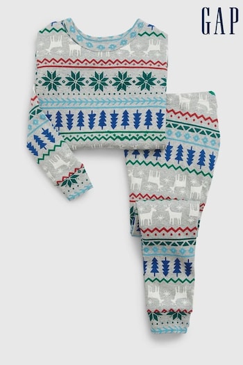 Gap Grey Christmas Long Sleeve Toddler Pyjamas (Q43248) | £18