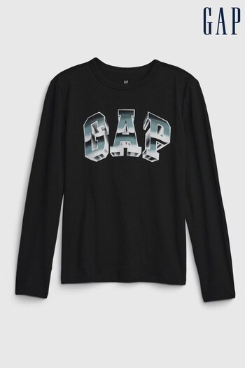 Gap Black Arch Logo Crew Neck Long Sleeve T-Shirt (Q43253) | £10