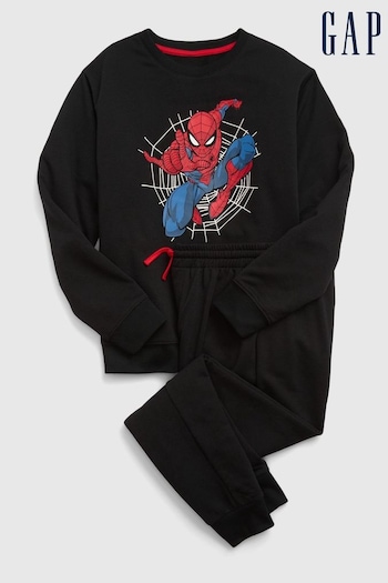 Gap Black Marvel Spiderman Long Sleeve Pyjama Set (6-13yrs) (Q43258) | £35