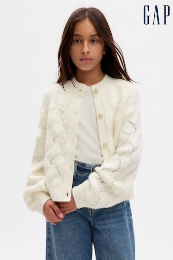 Gap White Cosy Cable Knit Cardigan (Q43267) | £35