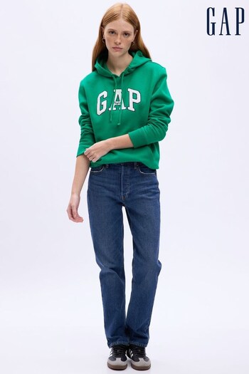 Gap Green Arch Logo Fleece Hoodie (Q43296) | £40