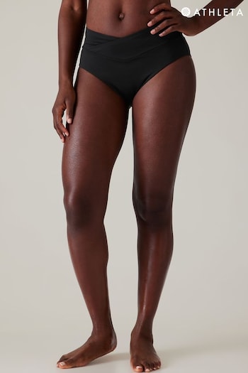 Athleta Black High Waist Crossover Bikini Bottoms (Q43399) | £50