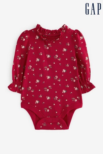Gap Red Ruffle Long Sleeve Baby Bodysuit (Q43449) | £8