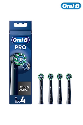 Oral-B Pro Cross Action Black Toothbrush Heads, 4 Counts (Q43455) | £19.50