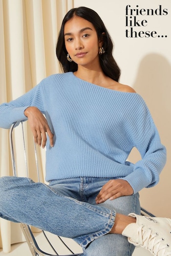 Friends Like These Pale Blue Off The Shoulder Jumper (Q43487) | £34