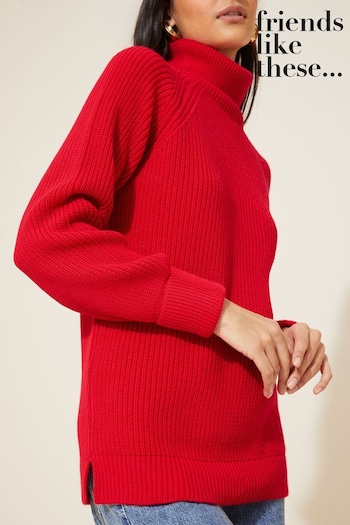 Friends Like These Red Roll Neck Jumper (Q43493) | £38