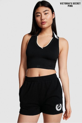 Victoria's Secret PINK Pure Black Fleece Shibori Shorts (Q43499) | £29