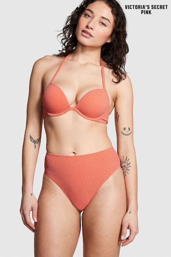 Victoria's Secret PINK Deep Coral Orange High Waisted Bikini Bottom (Q43500) | £30