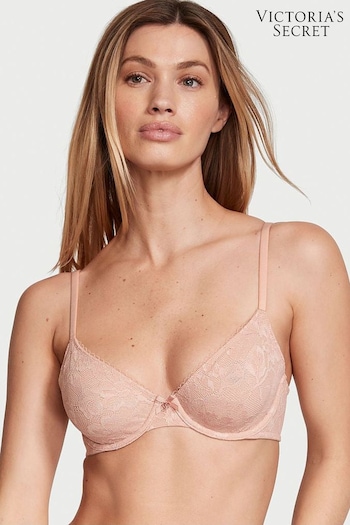 Victoria's Secret Macaron Nude Lace Unlined Demi Invisible Lift Bra (Q43504) | £35