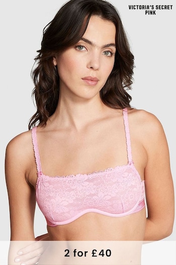 Victoria's Secret PINK Pink Bubble Unlined Demi Lace Bra (Q43525) | £29