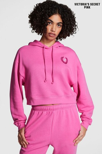 Victoria's Secret PINK Sizzling Strawberry Pink Cropped Hoodie (Q43527) | £49
