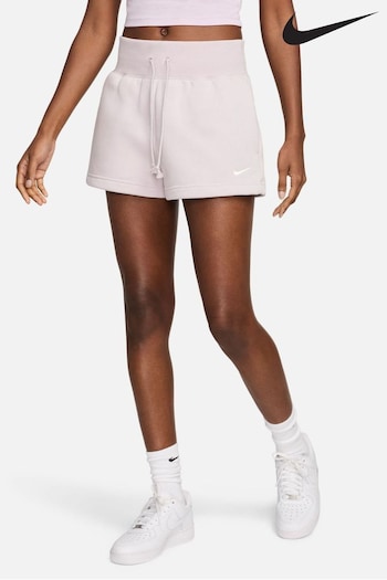 Nike Pale Pink Phoenix Fleece High Waisted Shorts (Q43699) | £37.99