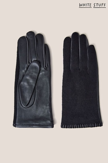 White Stuff Black Leather Lucie Gloves (Q43715) | £35
