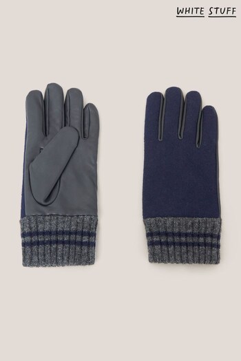 White Stuff Blue Lucas Leather Gloves (Q43720) | £39
