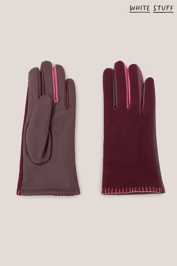 White Stuff Purple Lucie Leather Gloves (Q43721) | £35