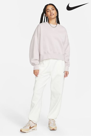 Nike Pale Pink Oversized Mini Swoosh Sweatshirt (Q43734) | £55